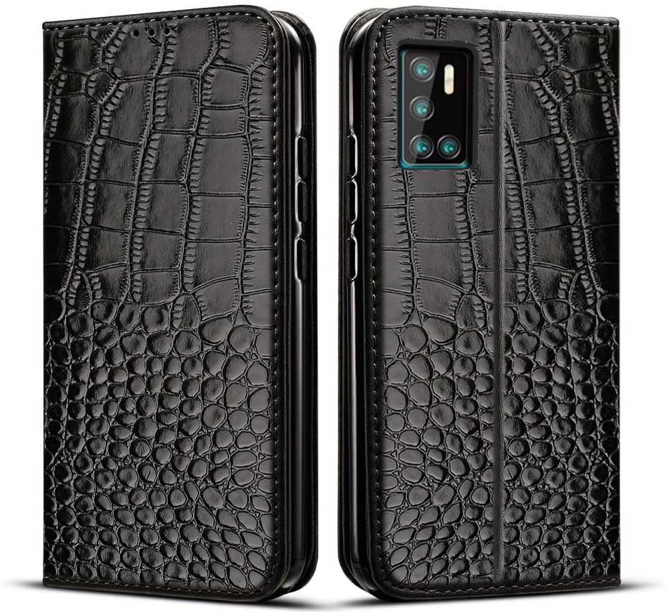 De cuero Retro funda de libro con tapa para Cubot P40 Coque soporte de tarjeta billetera funda, soporte para cubot p40 caso p 40, 6,2 pulgadas, funda para teléfono: Black