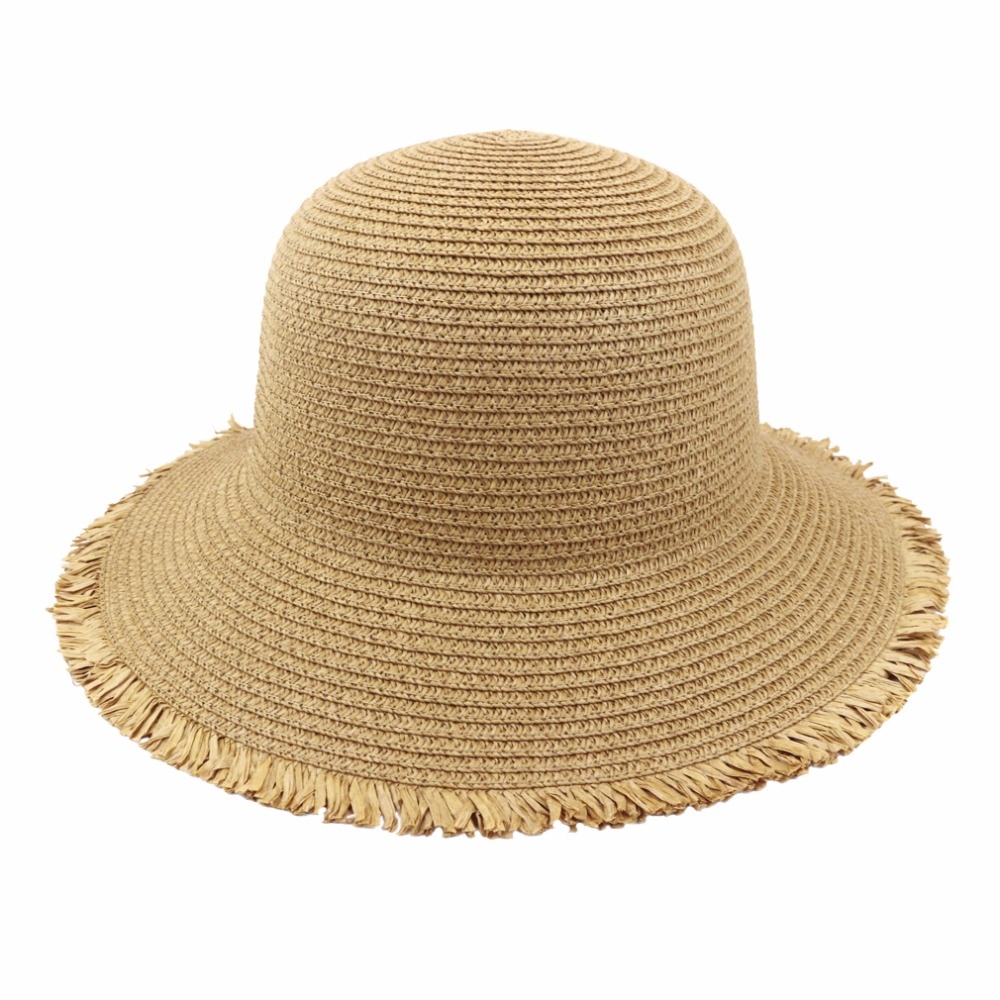 dame solhatt sammenleggbar stråhatt upf 50 beskyttelse anti-uv til sommer strandhatt 6 farger