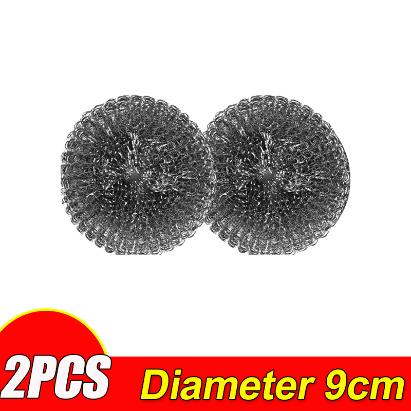 Stainless Steel Pot Brush With Handles Dishwashing Wire Ball Heavy Duty Metal Scrubber For Dishes Pan Household Cleaning Tools: SKY BLUE