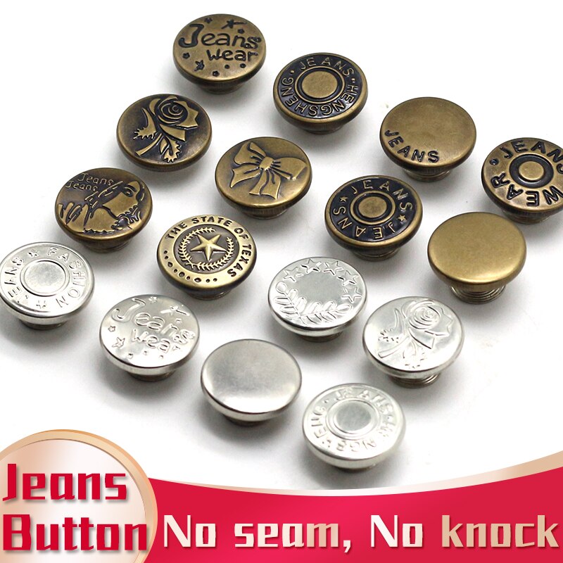 2 sztuki guzików robić jeansów, regulowany guzik w pasie, odpinany gwóźdź - darmowa zmiana talii, zestaw robić mocowania guzików w pasie spodni, darmowe narzędzia diy