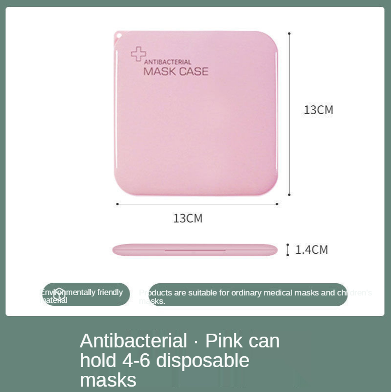 Leuke Masker Opbergdoos Draagbare Vouwen Draagbare Stofmasker Tijdelijke Opbergdoos Kinderen Studenten Mooie Plastic Masker Doos: Black