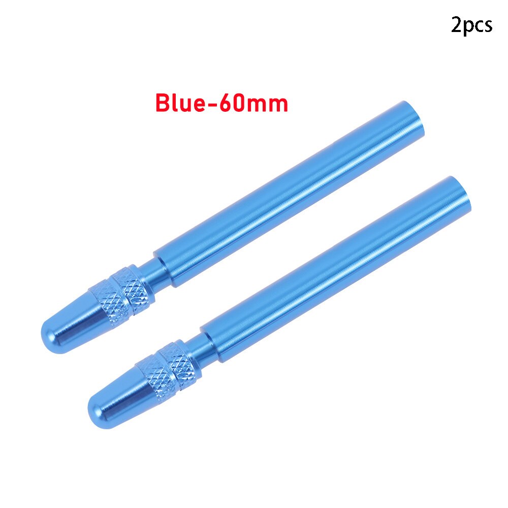 Fiets 1 Paar Presta Valve Extender W/ Cap Aluminium Geanodiseerd F/V Extension Voor Vaste Racefiets velgen 50Mm 60Mm: blue(60mm)