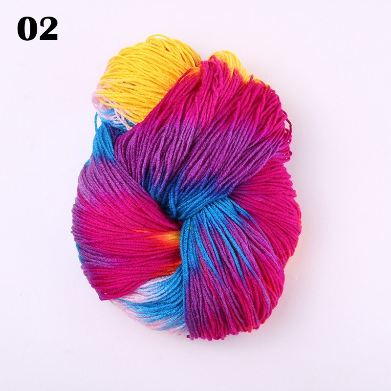1PC 50g Colorful Yarn Multicolor Knitting Wool Crochet DIY Soft Woven Thread: 02