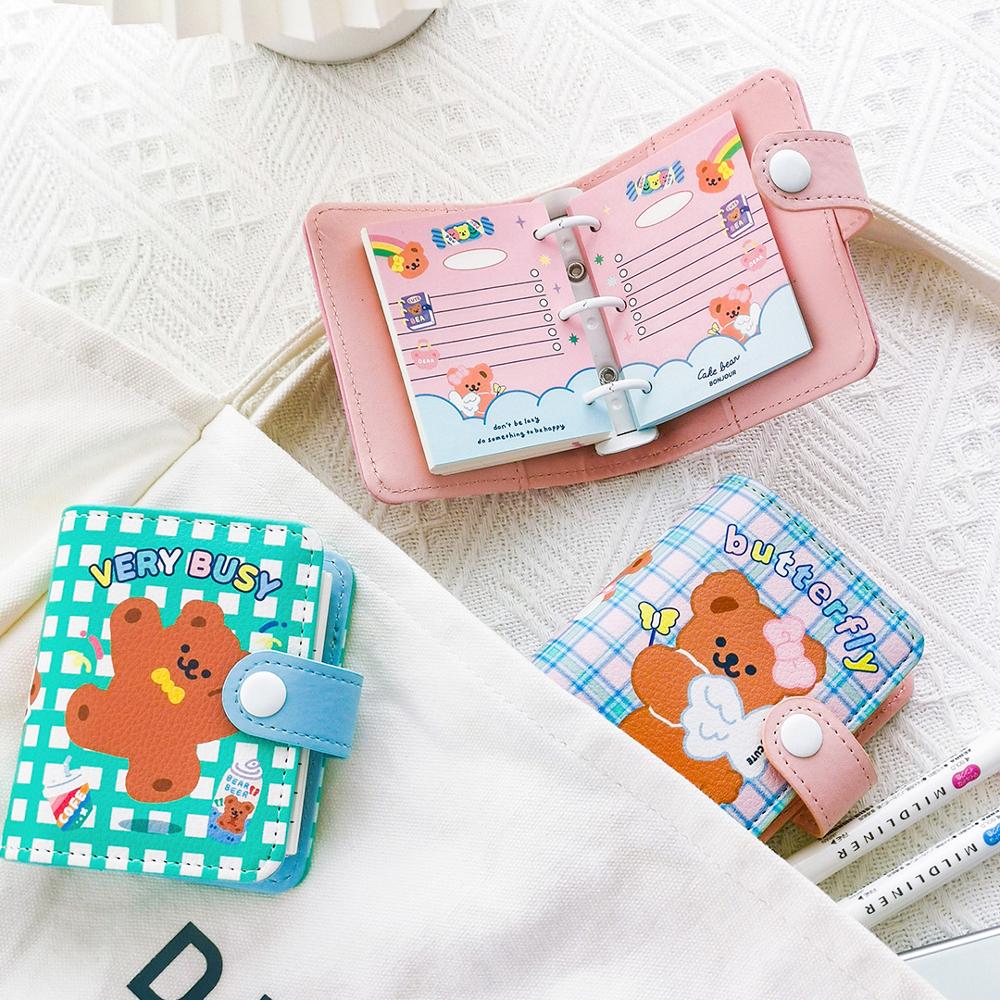 Cuaderno pequeño A7, diario, 3 anillos, Bloc de notas, Mini libro de notas, Agenda Semanal coreana, planificador, espiral, Plan diario