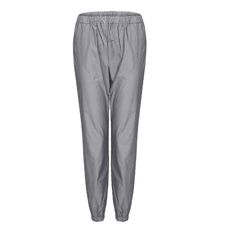 女性の防風スポーツスーツ反射ツーピースカジュアルジャケット発光服のズボンのスーツ: Silver-trousers / M