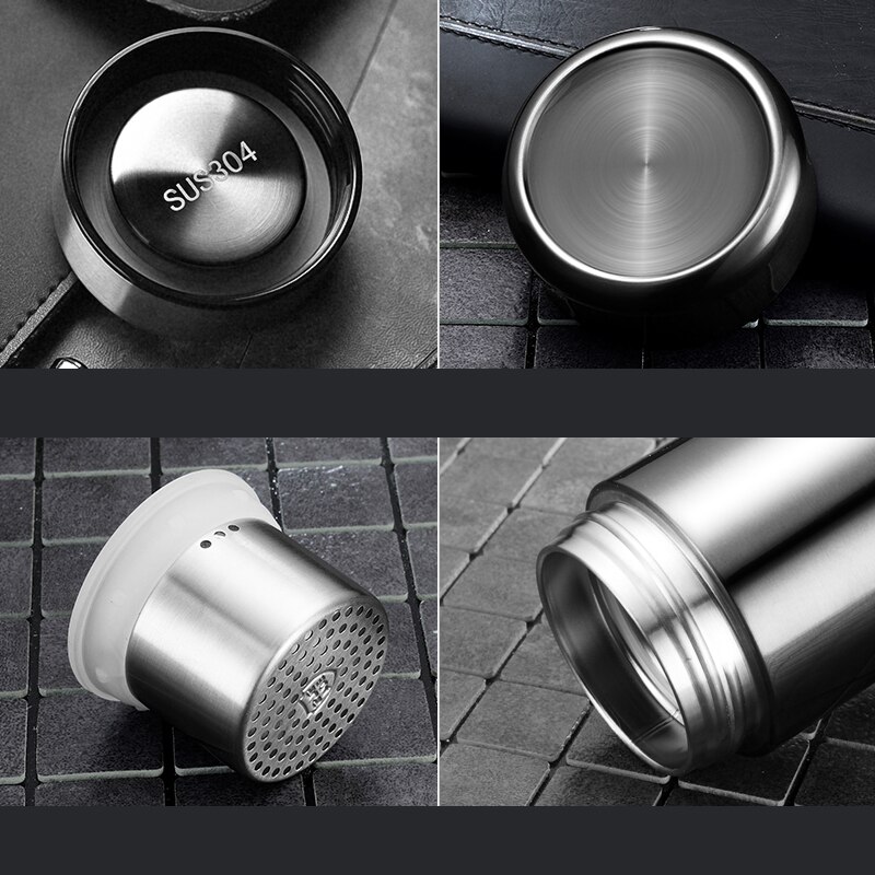 Simita-termo de acero inoxidable de doble pared, taza de café, tamaño portátil con filtro de té, estilo de negocios para , 320ml