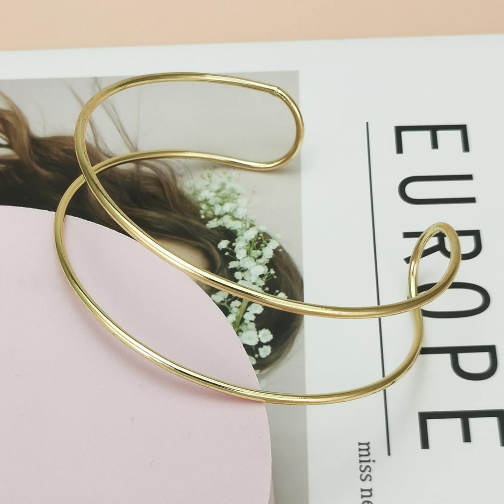 Moda liga torques gargantilha colares para as mulheres 2022 de metal bib chocker colar colar de instrução jóias bijoux punk design: Gold Necklace