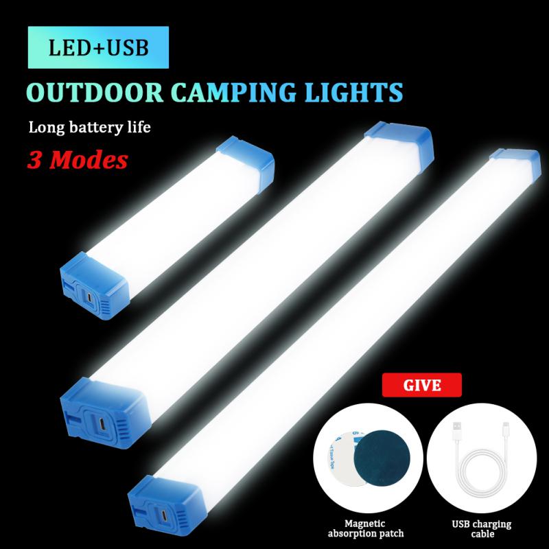 Usb Oplaadbare Led Lamp Draagbare Noodverlichting Led Buis Outdoor Lantaarns Magnetische Licht Zaklamp Camping Lamp 17Cm 32Cm