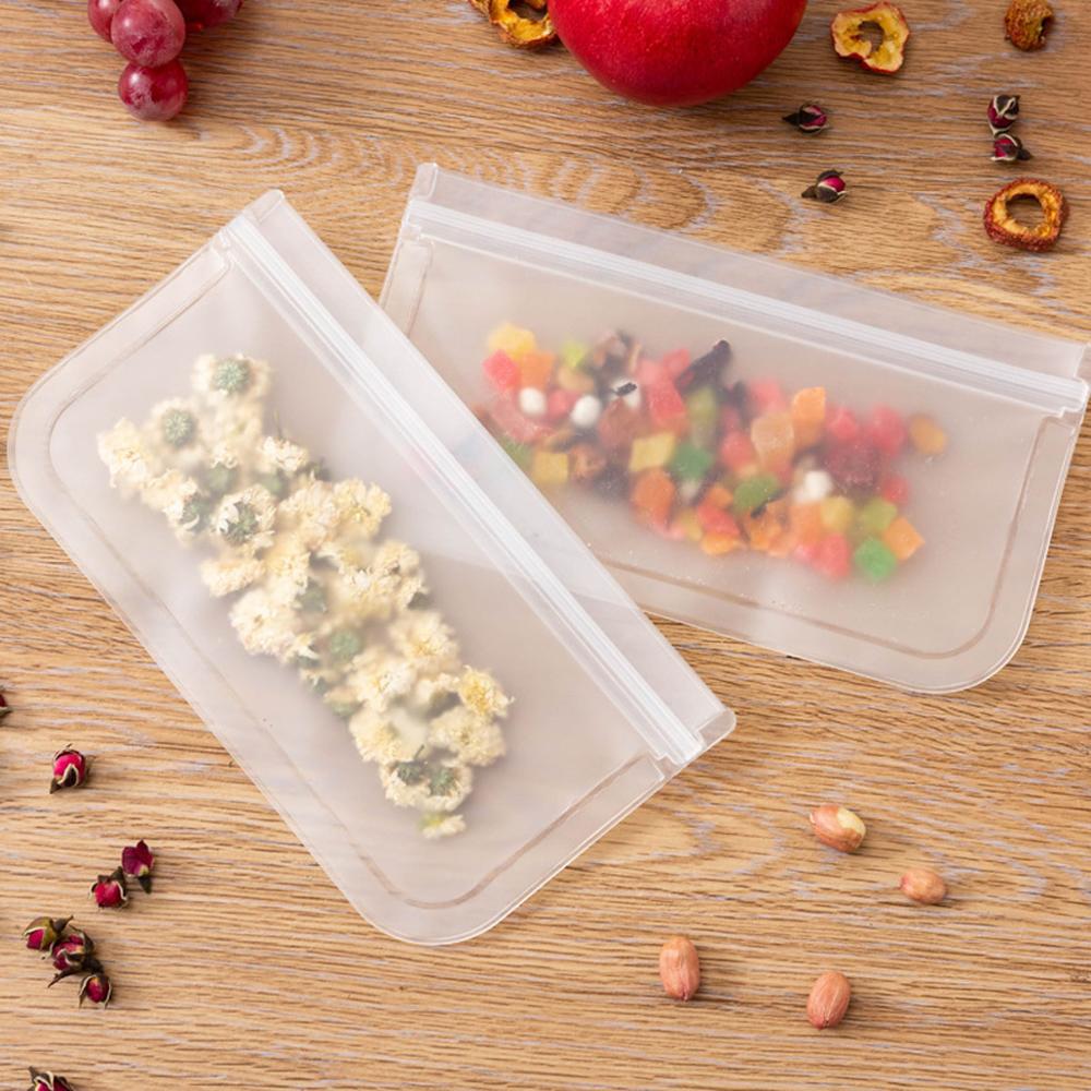 Bolsas reutilizables de silicona para almacenamiento de alimentos, contenedores de silicona a prueba de fugas, de grado alimenticio, 1 Uds.