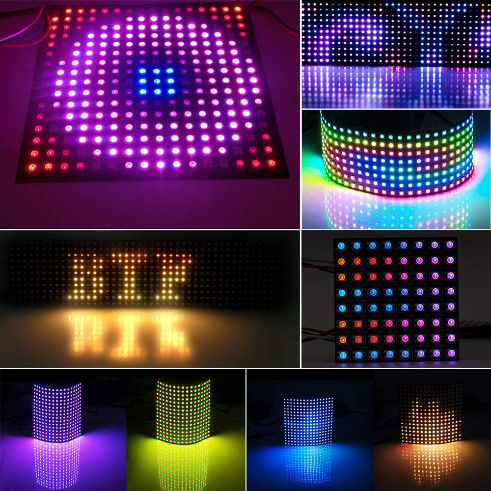 WS2812b 8X32 16X16 8X8 Pixel 256Led Flexibele Mini Led Matrix Digitale Individueel Adresseerbare Led module Panel Buigbare