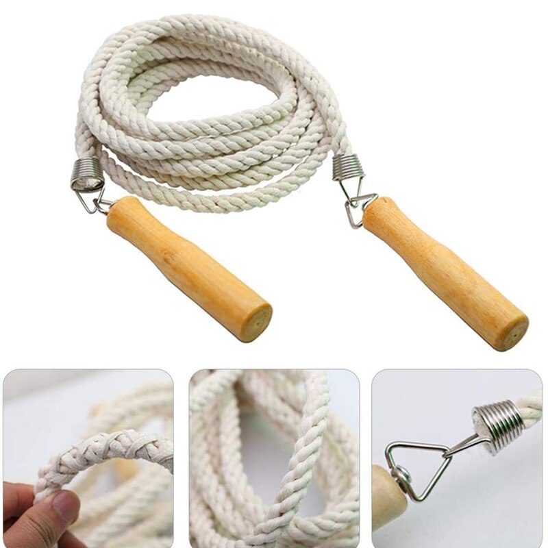 Multiplayer Long Skipping Rope Outdoor School Team Group Jump Ropes with Wooden Handle