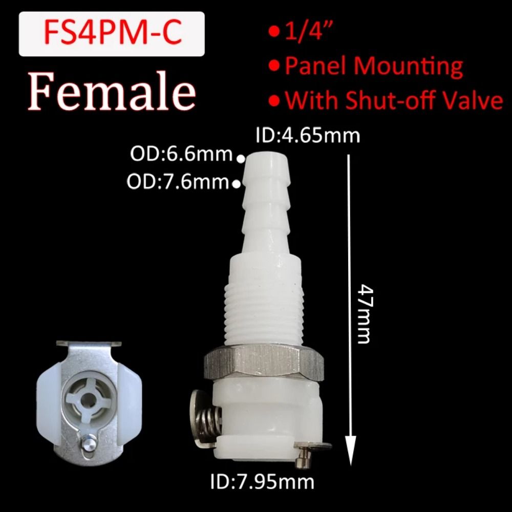 Plastic Disconnect Fitting Coupling Hose Joint Quick Shut-Off Tube Connector Hose Barb Valved Male Female 3/16 1/4 Quick Coupler: Pink