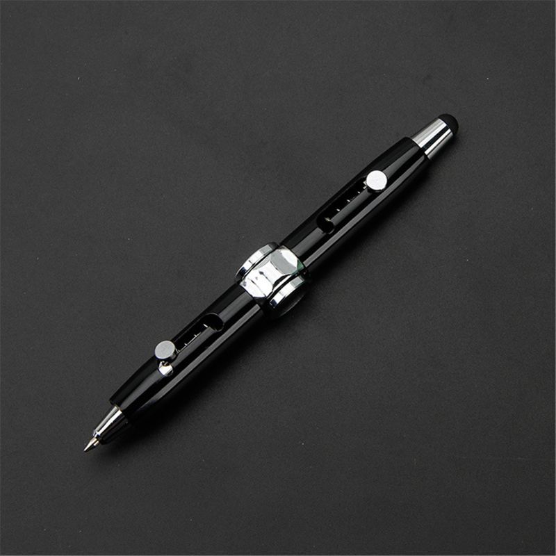 Fidget pluma Spinner antiestrés de juguete EDC Anti estrés socorro carcasa de Metal para niños adultos GXMB: Black