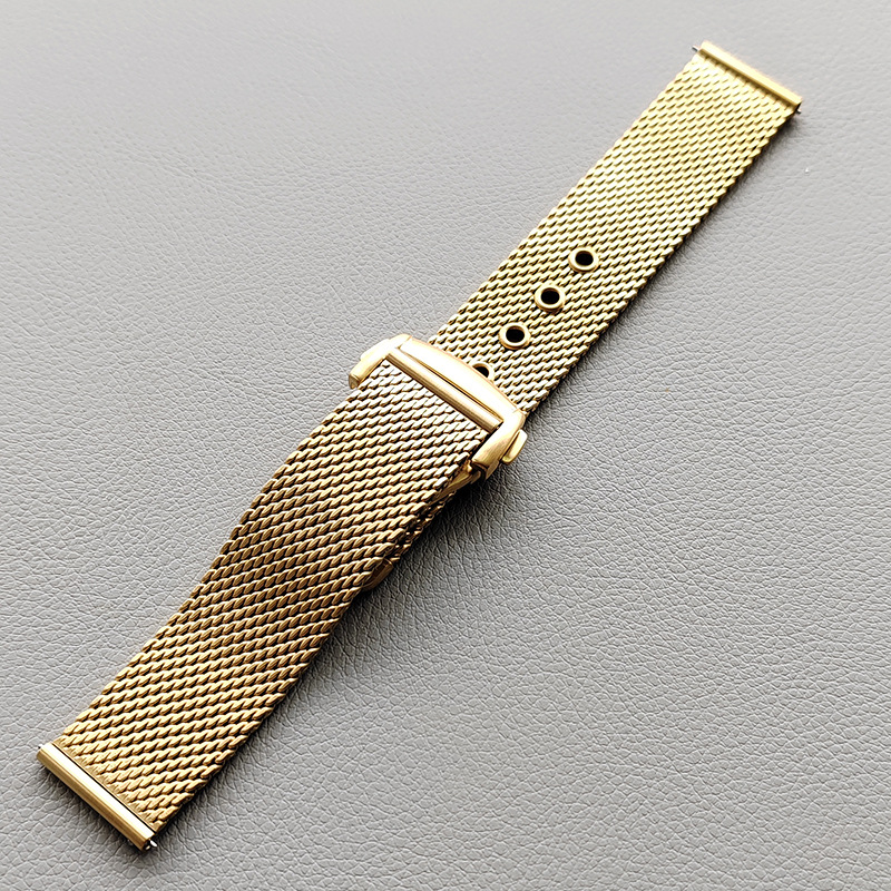 Bracelet de montre milanais en maille pour montre Omega Seamaster 007, métal haut de gamme en acier inoxydable avec fermoir pliant papillon 20mm 22mm: Noir gris / 20mm