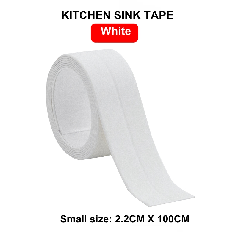 Aanrecht Waterdichte Meeldauw Sterke Zelfklevende Transparante Tape Tape Badkamer Kloof Strip Zelfklevende Zwembad Water Seal: 2.2cmx100cm White