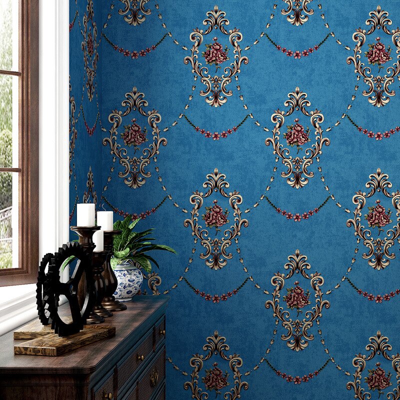 Roll Behang Retro Amerikaanse Pastorale Niet-geweven Stof Zelfklevende Behang Verdikte Slaapkamer Woonkamer Behang W154
