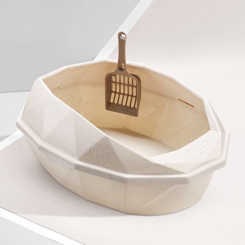 Caja de arena de plástico desmontable para mascotas, sartenes reutilizables antisalpicaduras semicerradas para gatos, suministros de limpieza de inodoro para mascotas: 4