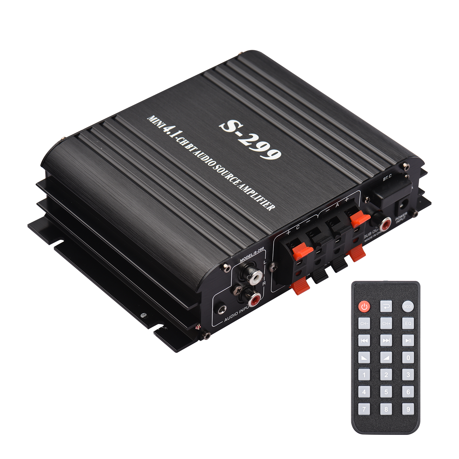S-299 Mini 4.1 Audio Stereo Power Amplifier BT Portable Car and Home Dual-use 4*40W Remote Control Audio Amplifier: Default Title
