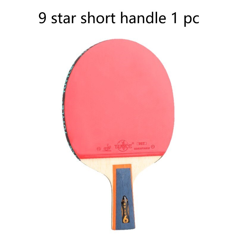 Tuttle 7 8 9 star Ping Pong Racket Table Tennis Racket Bat Wood Carbon Blade with ITTF Approved Rubbers: 9 star short