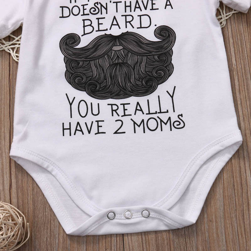 Pasgeboren Baby Jongen Meisje Baard Daddy Letters Grappige Baby Kleding Bodysuit Jumpsuit Zomer Casual Outfits