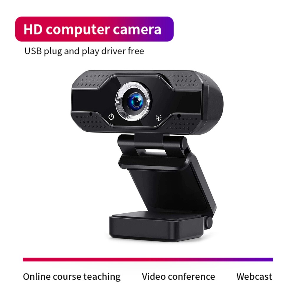 UVC / UVA 2MP Webcam with Built-in Microphone 3D DNR 1080P HD USB Driver Free Web Camera for Windows/Android/Linux PC Smart TV