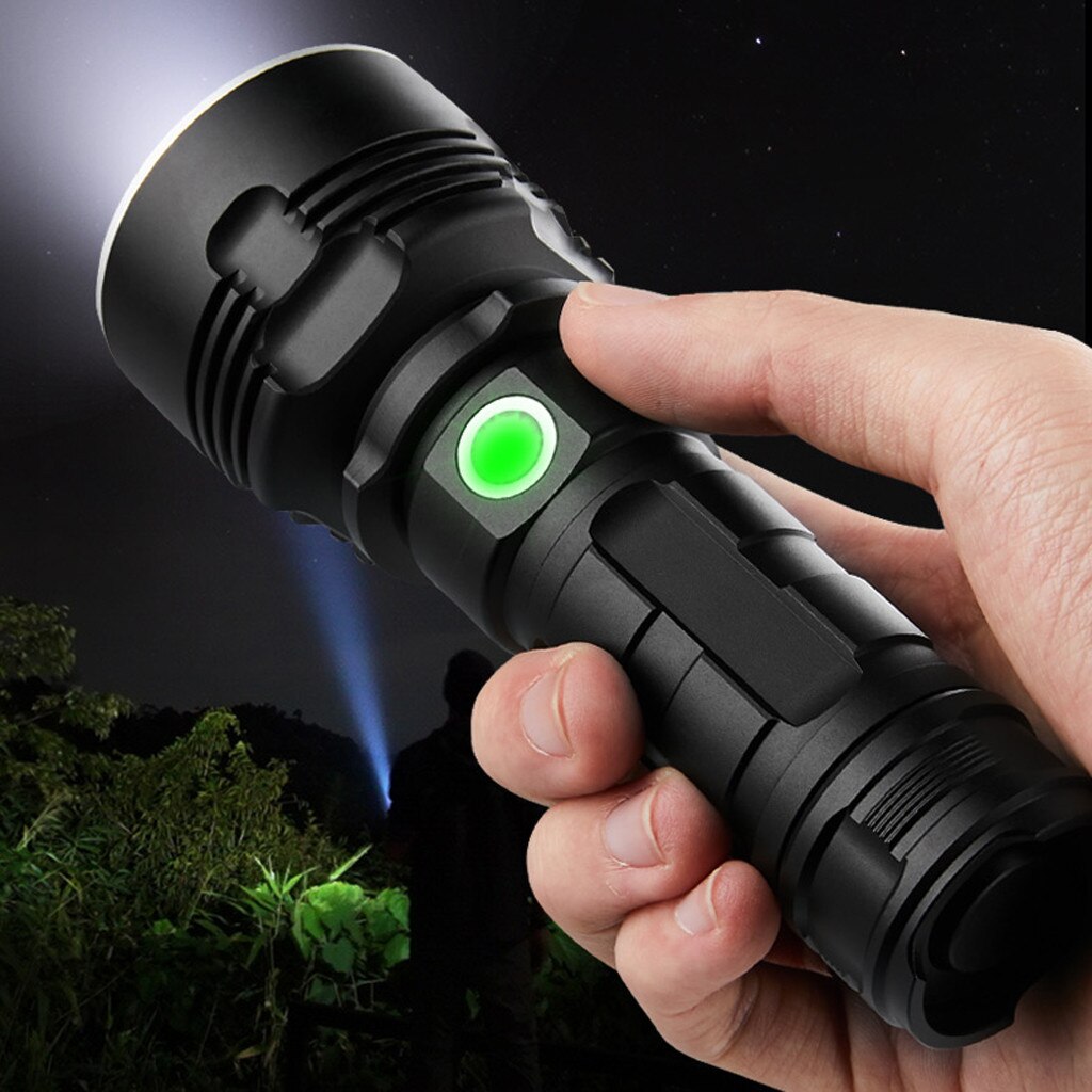 XLM-P70 Powerful LED Flashlight XHP50 Torch USB Rechargeable Waterproof Lamp Ultra Bright 3 Lighting mode Adjustable focus torch
