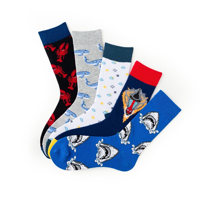 Flamingo Print Women Socks Cotton Colorful Cartoon Sport Men Sock Cute Funny Happy kawaii Dog Cycling Christmas