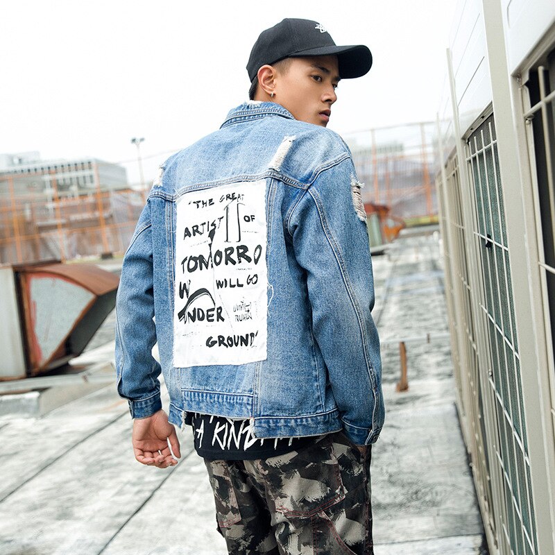 Japonais rétro jean bomber veste streetwear décontracté Harajuku cowboy manteau automne vintage denim vestes hommes hip hop