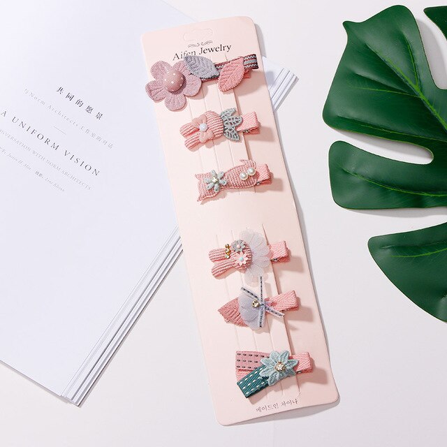 6 pz/impostato per Bambini bella Ragazze stella Animale Capelli Della Principessa Pinze Accessori per Capelli Carino Bambini Del Fiore Del Merletto Barrette Forcelle: 6