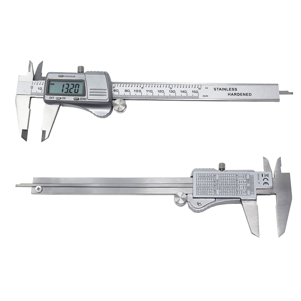 150mm 6 inch LCD Digital Electronic Stainless Steel Vernier Caliper Gauge Micrometer Measuring Tool