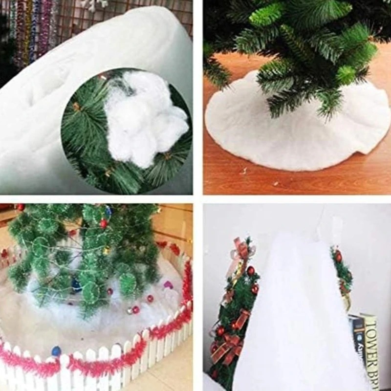 Christmas Artificial Snow Blanket White Snow Fluffy Fiber Stuffing Cotton Xmas Tree Backdrop Snow Scene Arrangement Party Decor