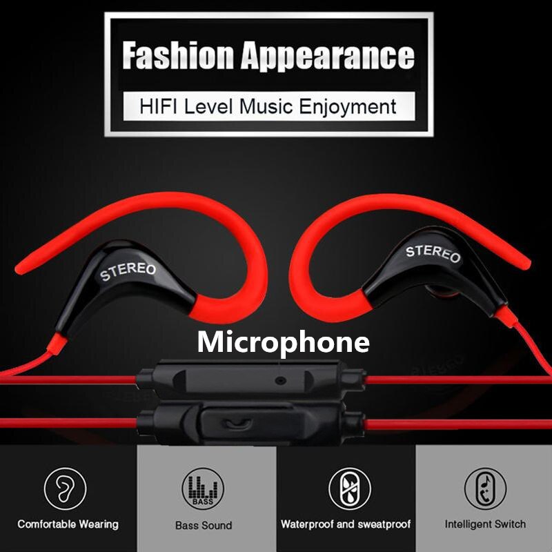 Roreta com fio fones de ouvido 3.5mm earloop estéreo esporte jogging música fones com microfone para xiaomi huawei telefone inteligente