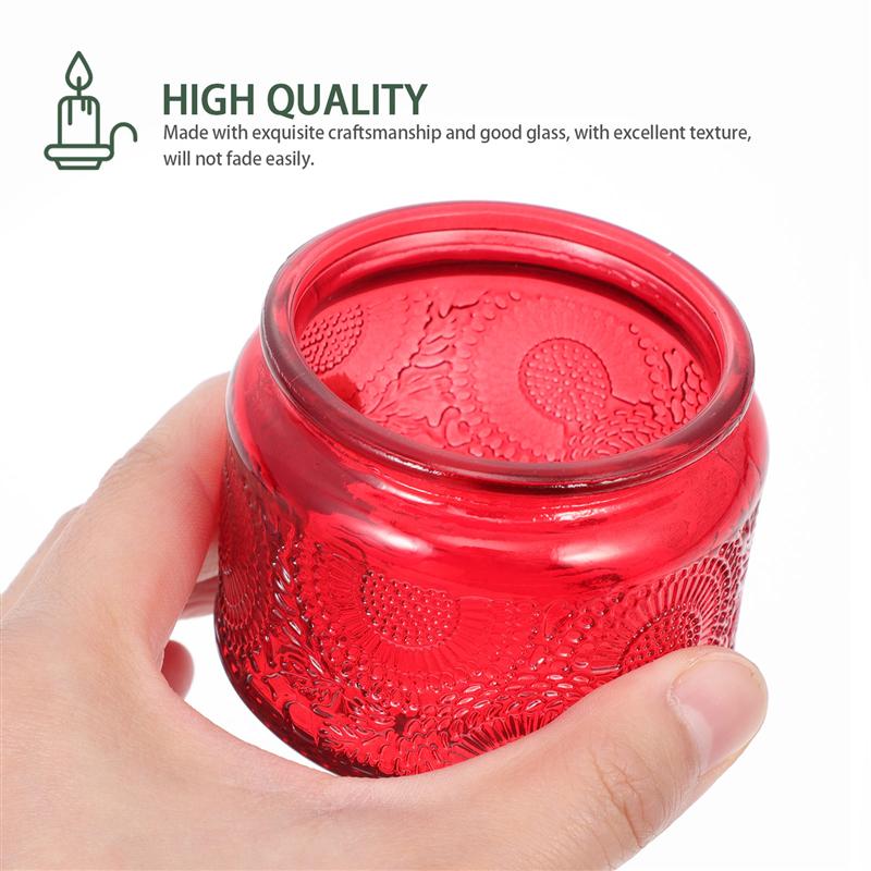 5Pcs Glas Kaars Potten Wax Container Kaars Cup Kandelaar Romantische Aromatherapie Kaars Houder Woondecoratie