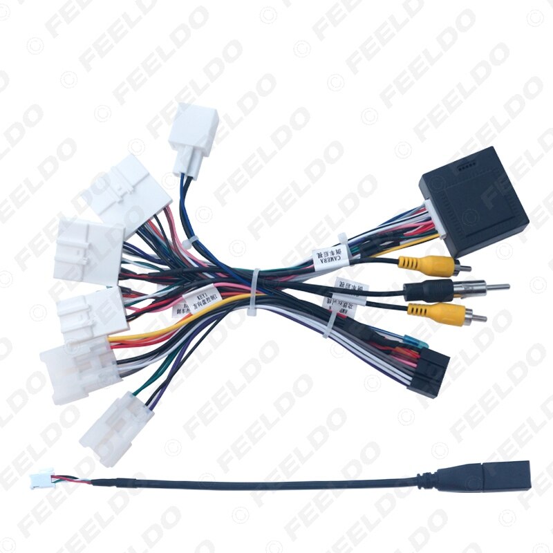 FEELDO Car 16-pin Android Wire Harness Power Cable Adapter With Canbus For Toyota Highlander/RAV4/C-HR/Levin/Wildlander