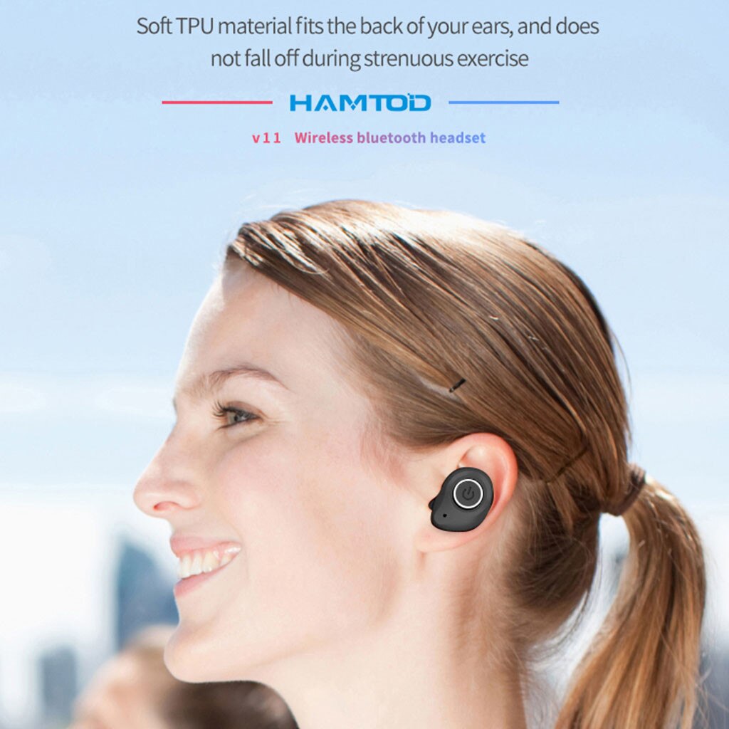 True Wireless stereo Bluetooth 5.0 Earbuds HiFi Stereo Earphone Wireless Stereo Earbuds with HD Microphone Earphone