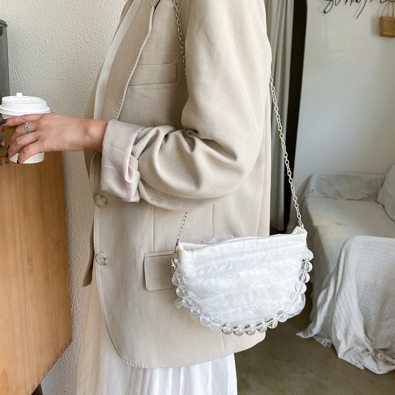 Sacs à main rétro pour femmes, petits sacs à main d'été, sac à bandoulière à chaîne, Vintage fil dames, pochette de soirée