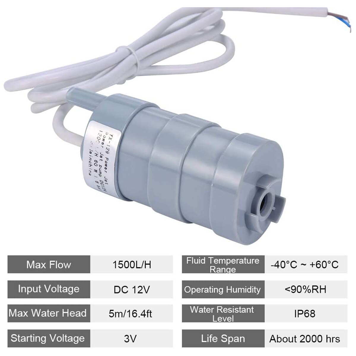 5M Submersible Pump Water Pump Caravan Camping Garden Aquarium Fish Pond Pump