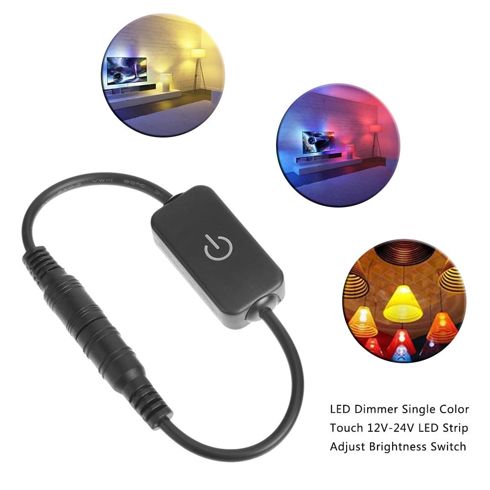 LED Dimmer Single Color Touch 12V-24V LED Strip Adjust Brightness Switch On/Off LED Dimmer for Led Strip Adjustable Brightness
