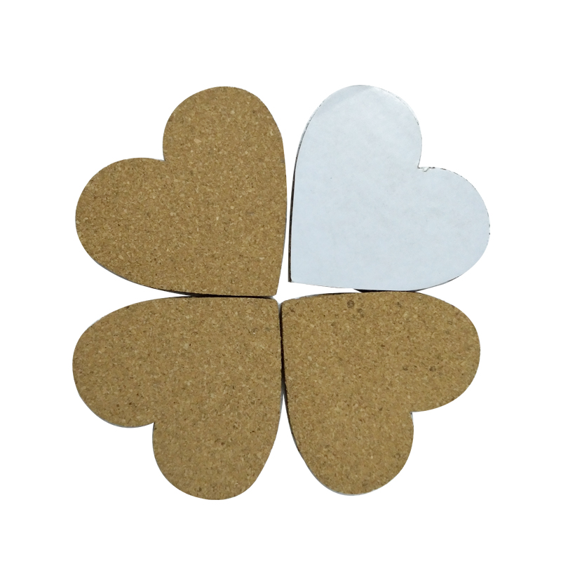 50 unids/set Corazón de corcho afilado tablero de mensajes de madera Phellem corcho tablón de anuncios de madera simple tablero de pared de madera suave con pegatina