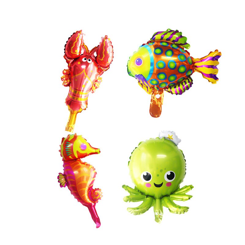 44pcs/Set Ocean Animal Balloons Set Sea World Ocean Blue Balloons Baby Shower Kids Birthday Party Decor