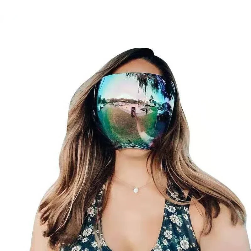 Solglasögon herr cykelglasögon damer ansiktsskyddsglasögon helmaskerade sfäriska linser stänkskyddande skyddsglasögon