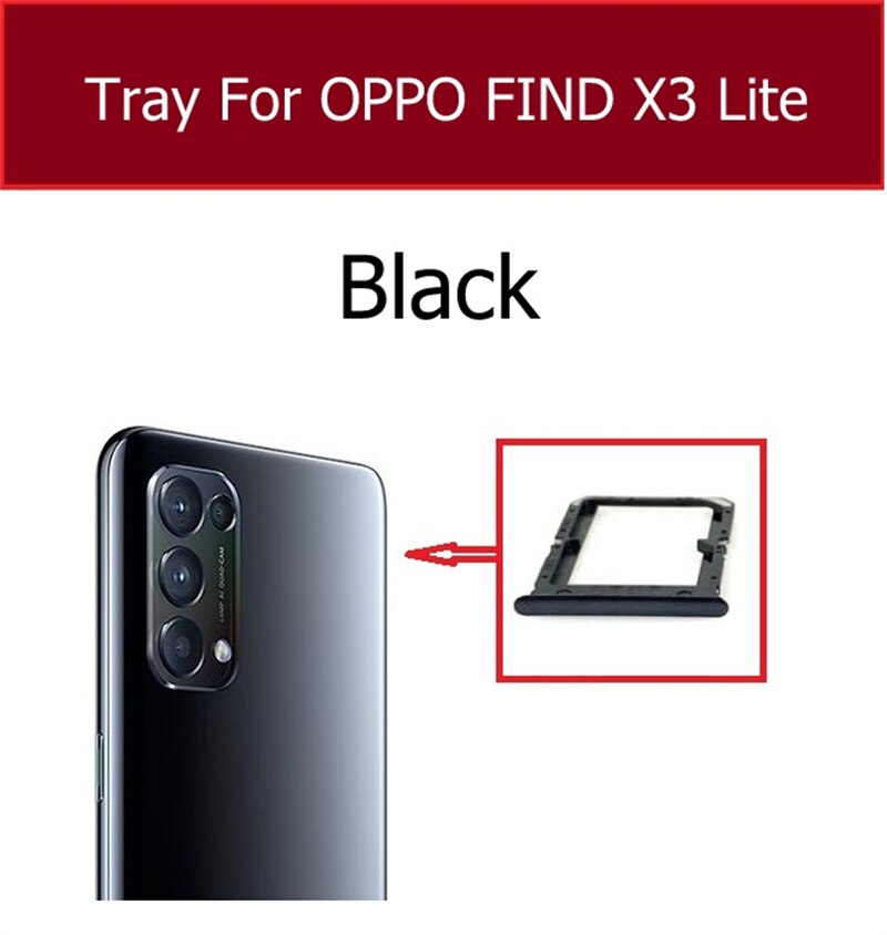 SIM Karte Tablett Halfter Slot Für OPPO Finden X3 Lite Sim Leser Karte Buchse Adapter Ersatz Reparatur Teile: Schwarz