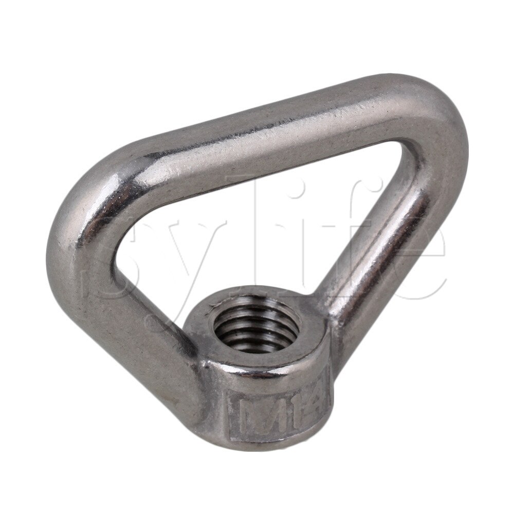 M14 304 Stainless Steel Triangle Lifting Eyed Threaded Nuts Eye Bolt Silver