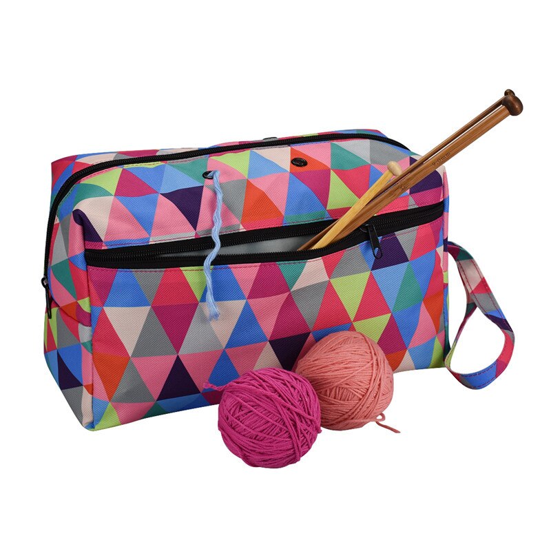 Yarn Storage Tote Knitting Bag Light Travel Yarn Storage Organize Bag for Crochet Hooks & Knitting Needles Kit Yarn Holder Bag