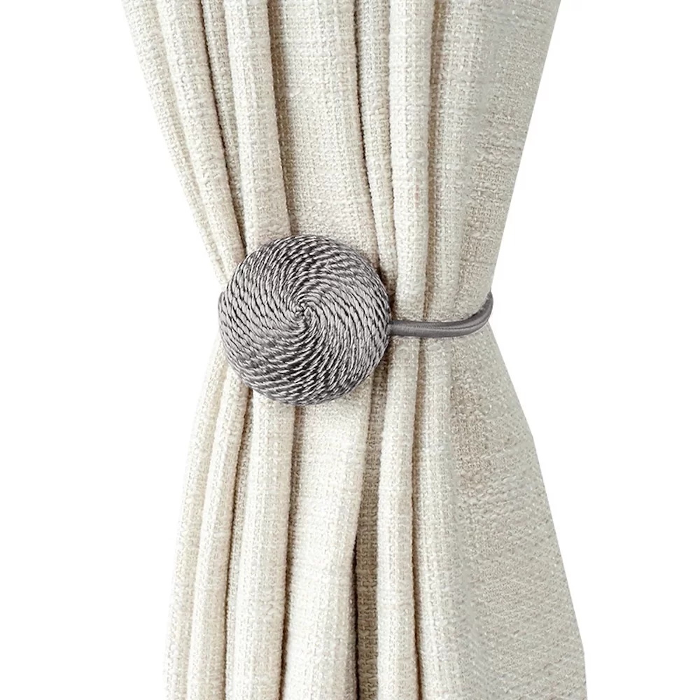 Vorhang-Raffhalter-Magnet, moderner, schlichter Stil, Clip Profi Tende, drapierte Krawatten, Rückseite, Webseil-Rückseite für Fenstervorhang-Halfter: Licht Grau