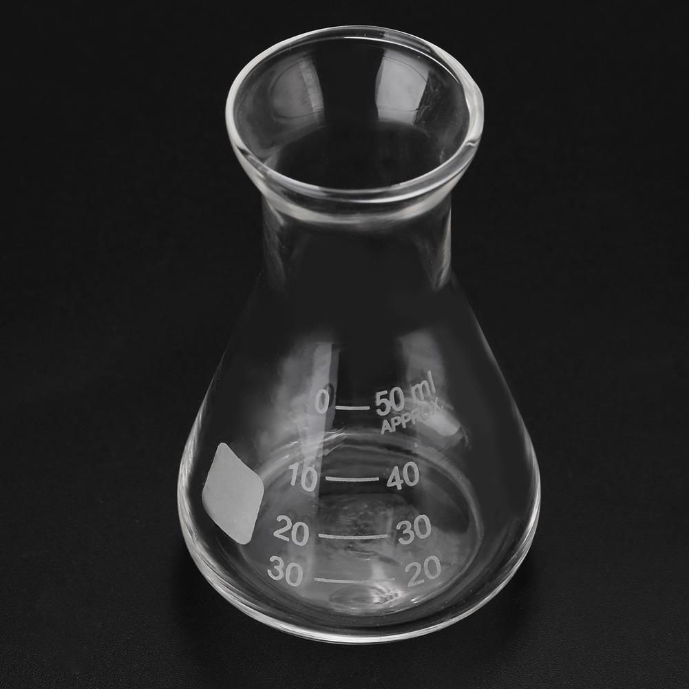 50ml-500ml Transparent Lab Conical Flask Glass Scientific Erlenmeyer Flask Safe Glassware Laboratory School Research Supply