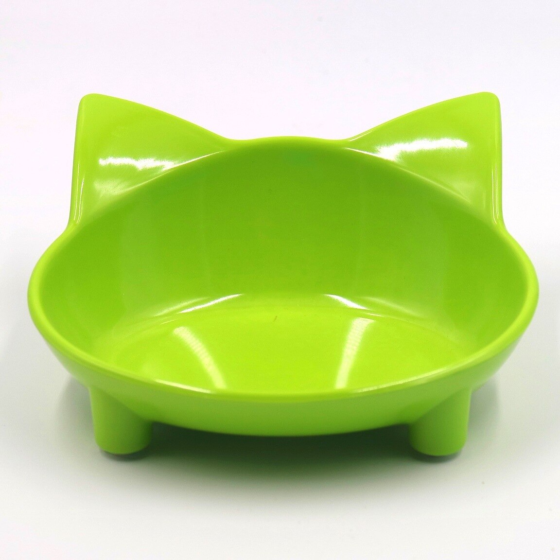 Kattenvoer Kom Huisdier Servies Verdikte Kat Oren Vorm Feederbowl Antislip Leuke Voedsel Water Dispenser Voor Katten Gerechten huisdieren Benodigdheden: green