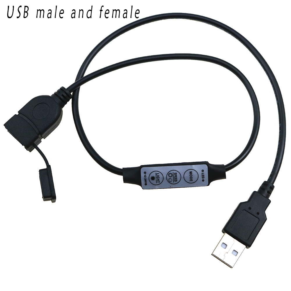 Usb rgb led controller  dc5v dimmer rf trådlös mini fjärrkontroll för rgb 3528 5050 smd led strip tape belysning 5-24v 1 st