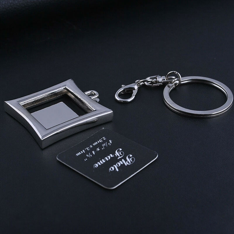Ronte - Mini-foto sleutelhanger met 20 foto's zwart voor personalisatie en doe-het-zelf