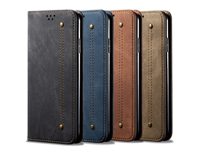 Denim Leather Wallet Cases For Xiaomi Redmi Note 10 5G Case Magnetic Book Flip Cover For Redmi Note 10 5G Card Holder Fundas